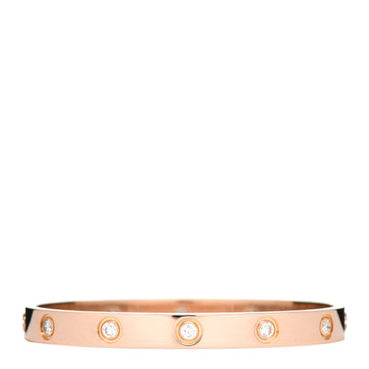 Cartier 18K Pink Gold 10 Diamond LOVE Bracelet 16 1 of 4