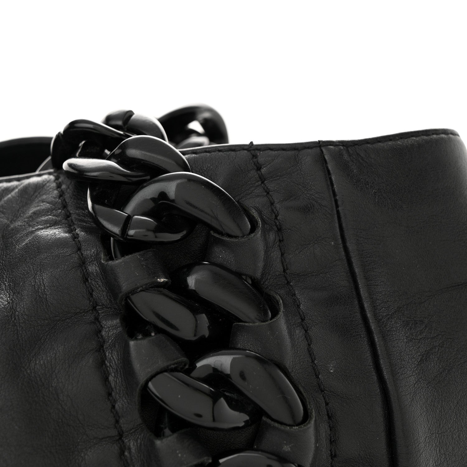 Chanel Calfskin Modern Chain Rhodoid East West Tote Black 14 of 14