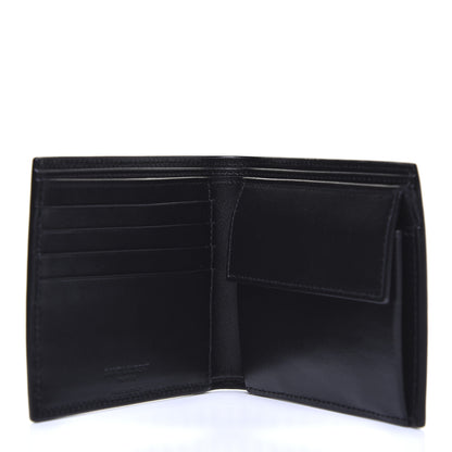 Saint Laurent Calfskin Star Print Bi-Fold Wallet Black 5 of 7