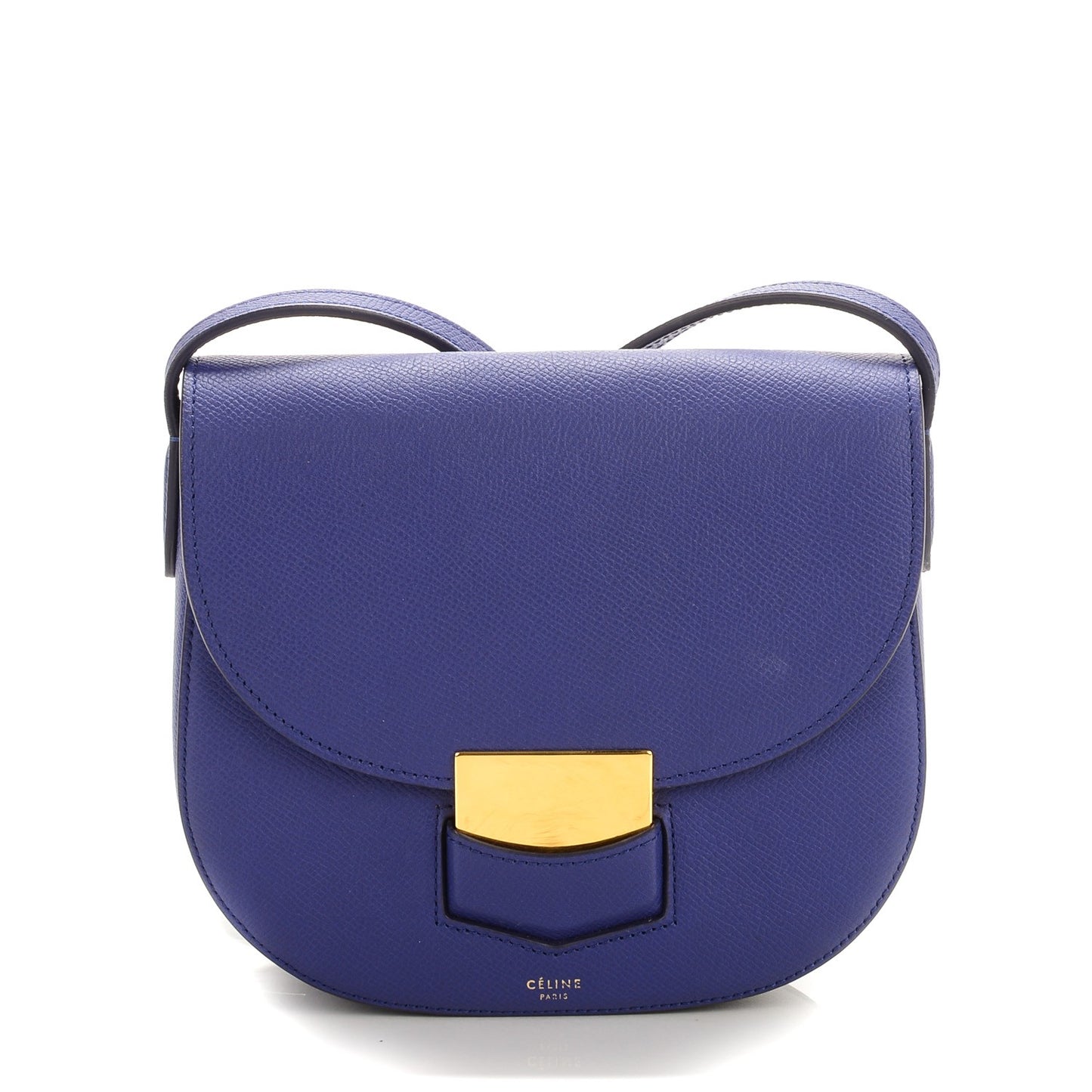 Grained Calfskin Small Trotteur Indigo