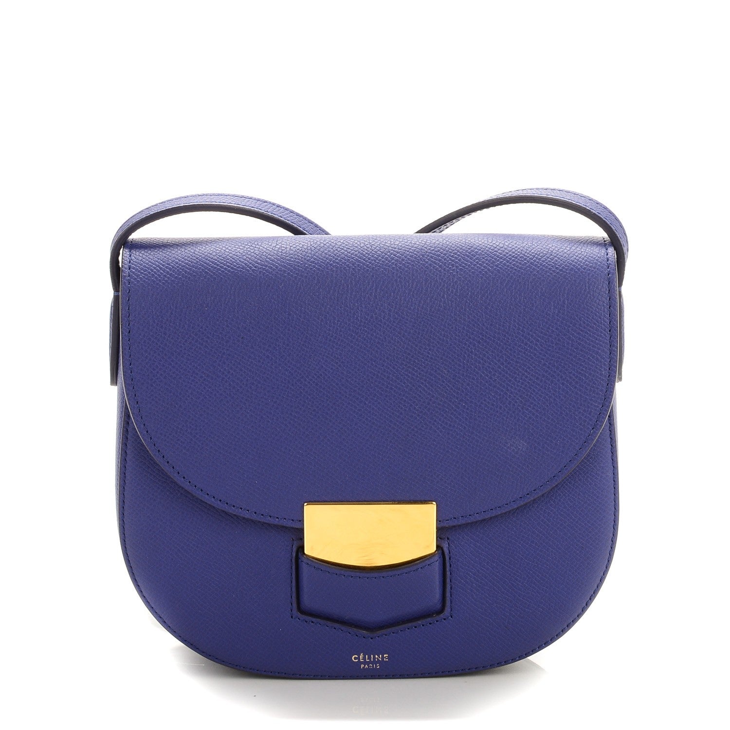 Celine Grained Calfskin Small Trotteur Indigo 1 of 7