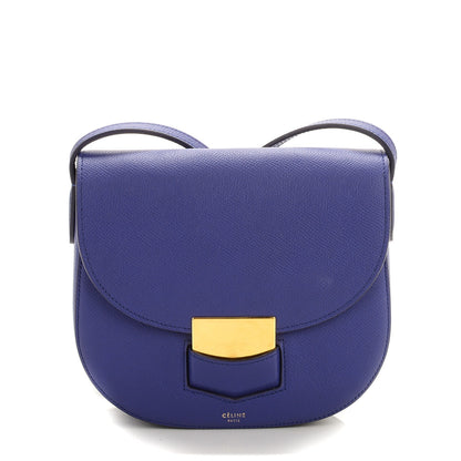 Celine Grained Calfskin Small Trotteur Indigo 1 of 7