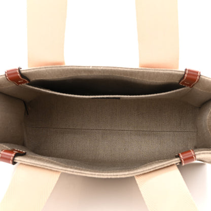 Chloe Cotton Calfskin Medium Woody Ribbon Tote White Brown 5 of 9