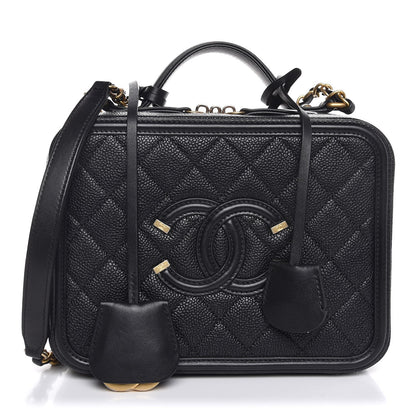 Chanel Caviar Quilted Medium CC Filigree Vanity Case Black 1 of 8