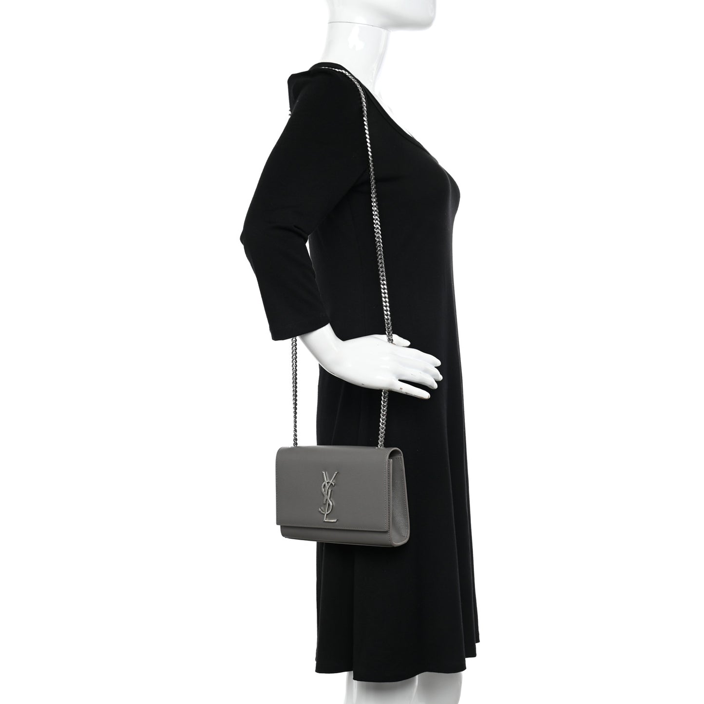 Grain De Poudre Classic Monogram Kate Satchel Grey