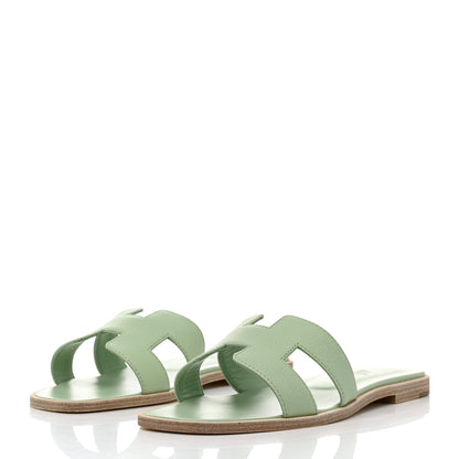 Hermes Epsom Oran Sandals 38 Vert Jade 3 of 9