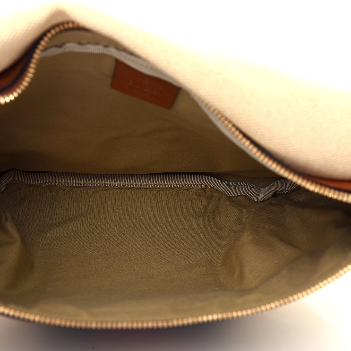 Vintage Canvas Web Belt Bag Sand Cuir