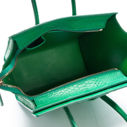 Celine Python Micro Luggage Grass Green 6 of 8