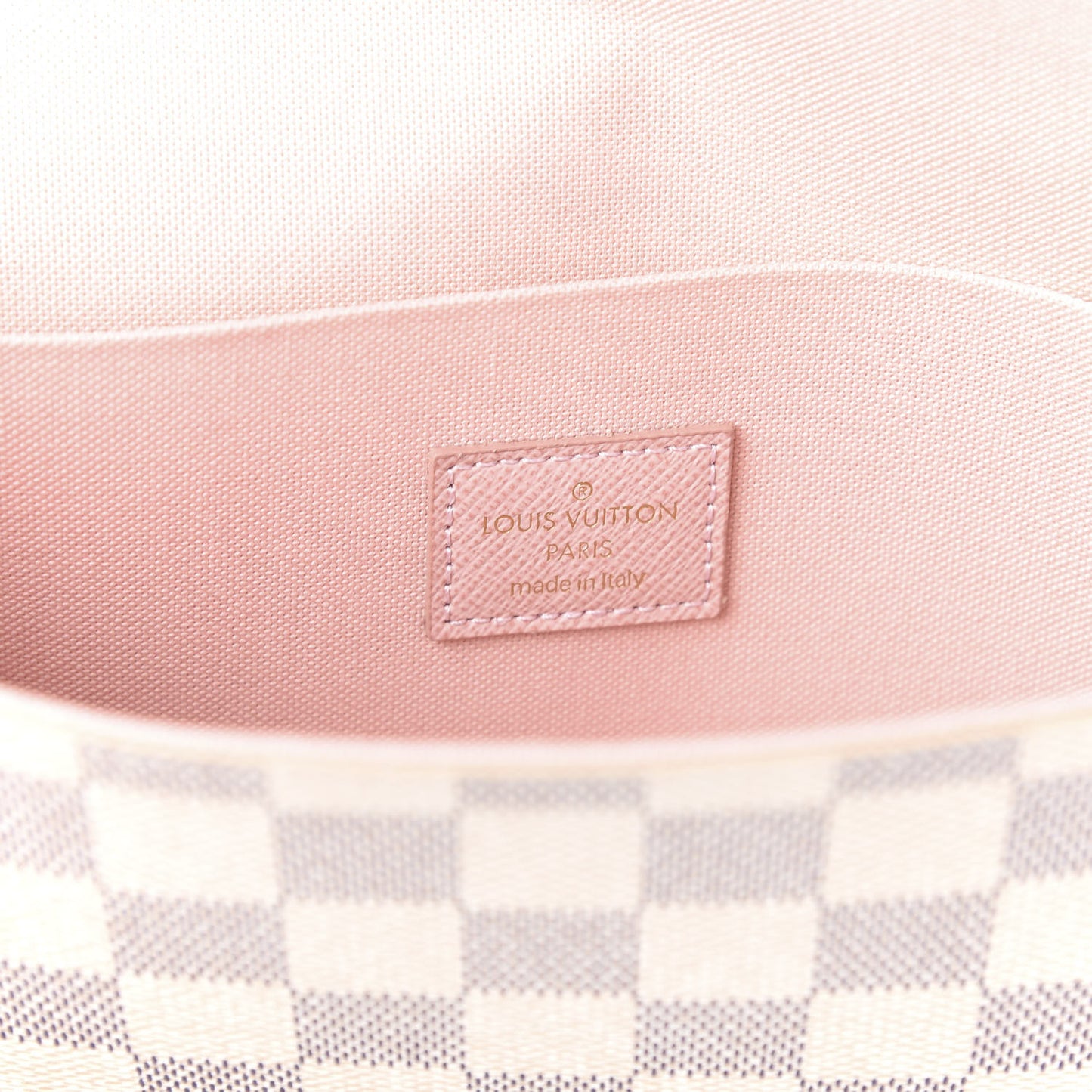 Damier Azur Pochette Felicie Chain Wallet Rose Ballerine