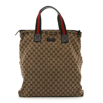 Gucci GG Monogram Large Web Handle Vertical Tote Dark Brown 1 of 27