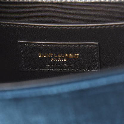 Saint Laurent Velvet Medium Monogram Kate Tassel Shoulder Bag Blue 6 of 10