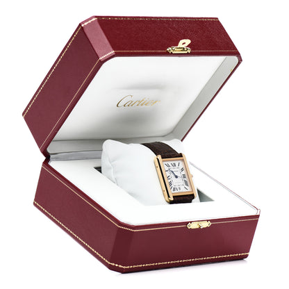 Cartier Stainless Steel 18K Pink Gold Alligator 31mm Tank Solo Automatic Watch Brown 5 of 5