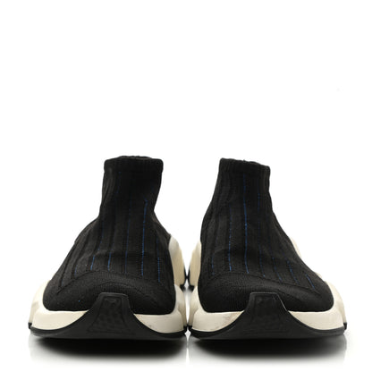 Balenciaga Ribbed Effect Knit Hi Speed Sneakers 35 Black Bleu 2 of 8