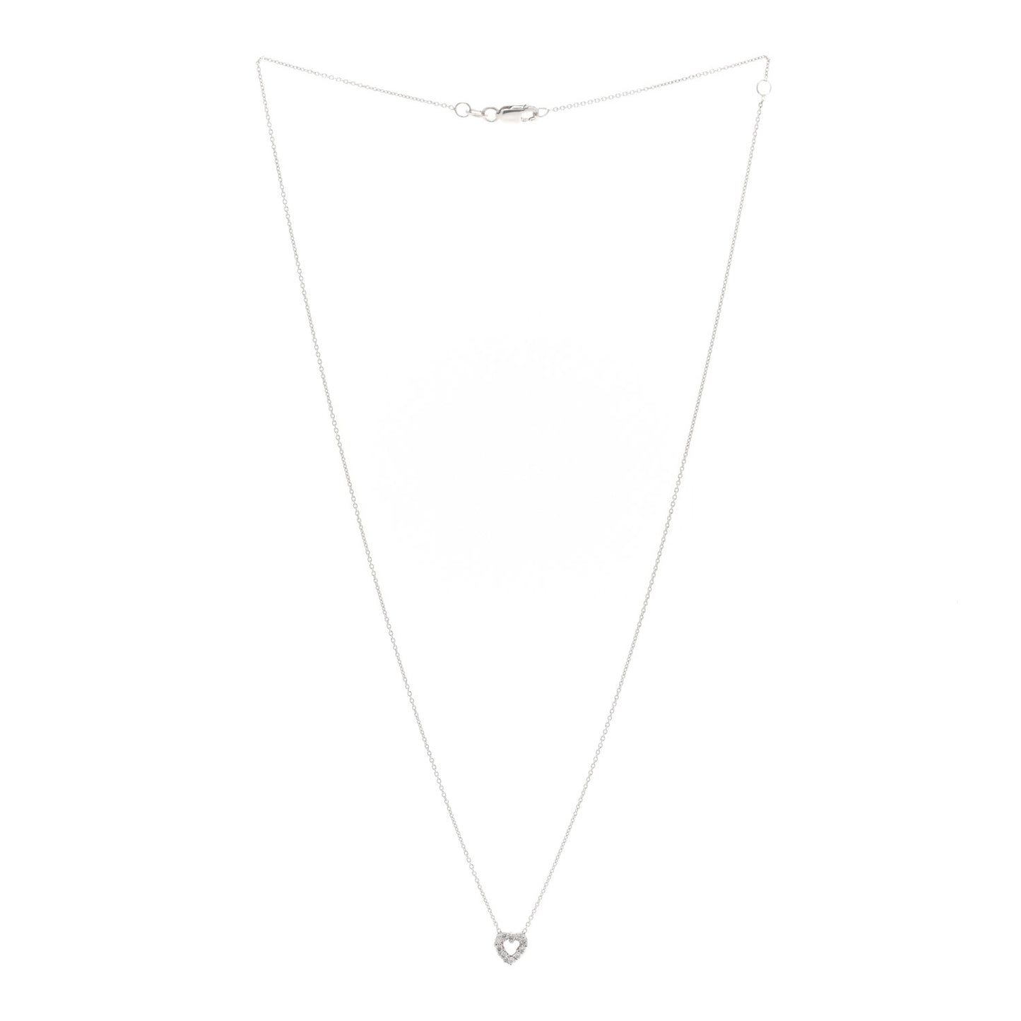 18K White Gold Diamond Tiny Treasures Heart Pendant Necklace