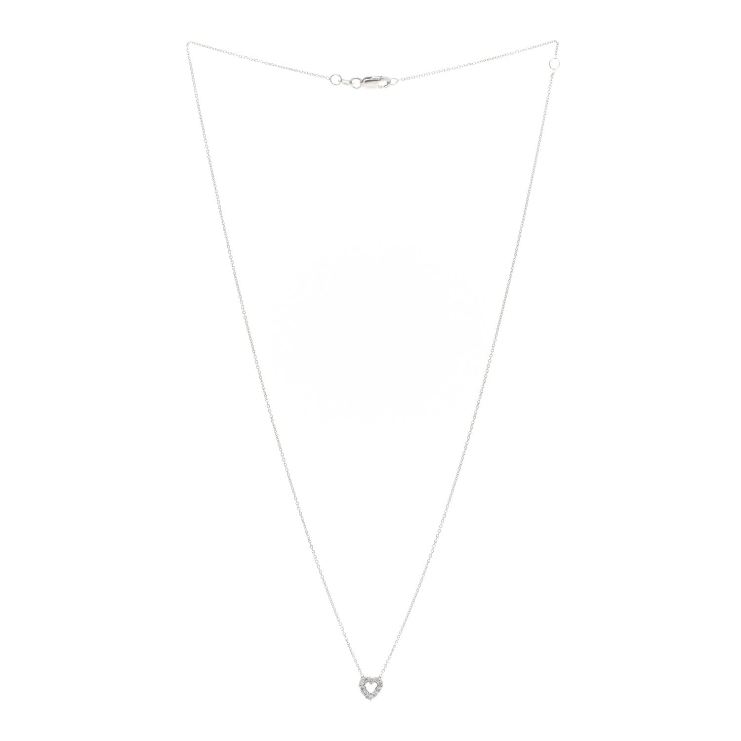Roberto Coin 18K White Gold Diamond Tiny Treasures Heart Pendant Necklace 2 of 3