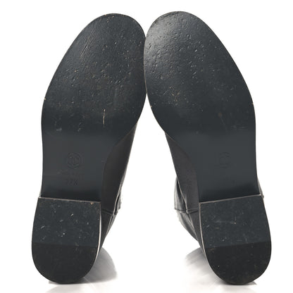 Chanel Calfskin Ascot CC Boots 37.5 Gray 5 of 9