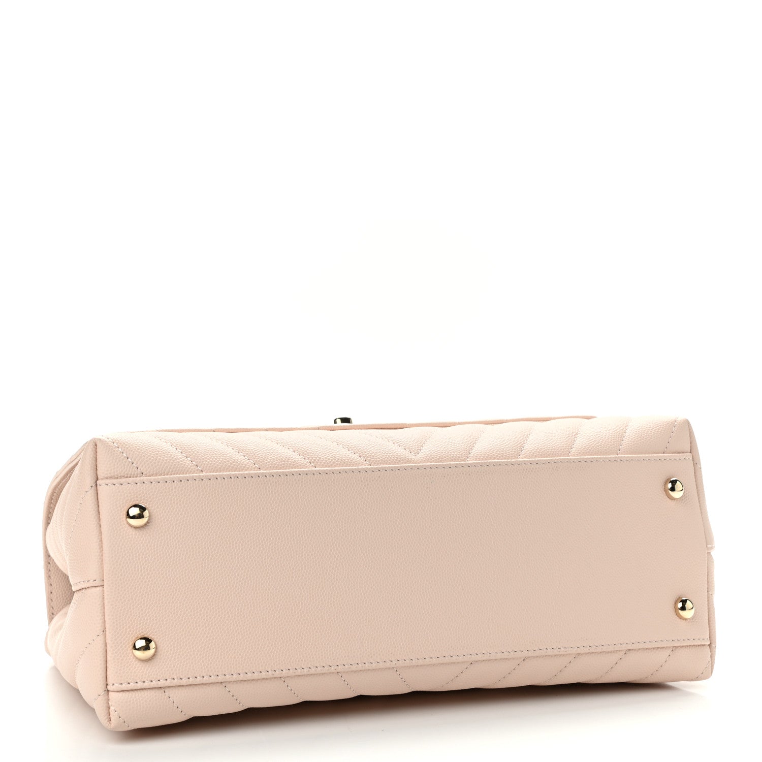Chanel Caviar Lizard Embossed Chevron Quilted Small Coco Handle Flap Beige 4 of 11