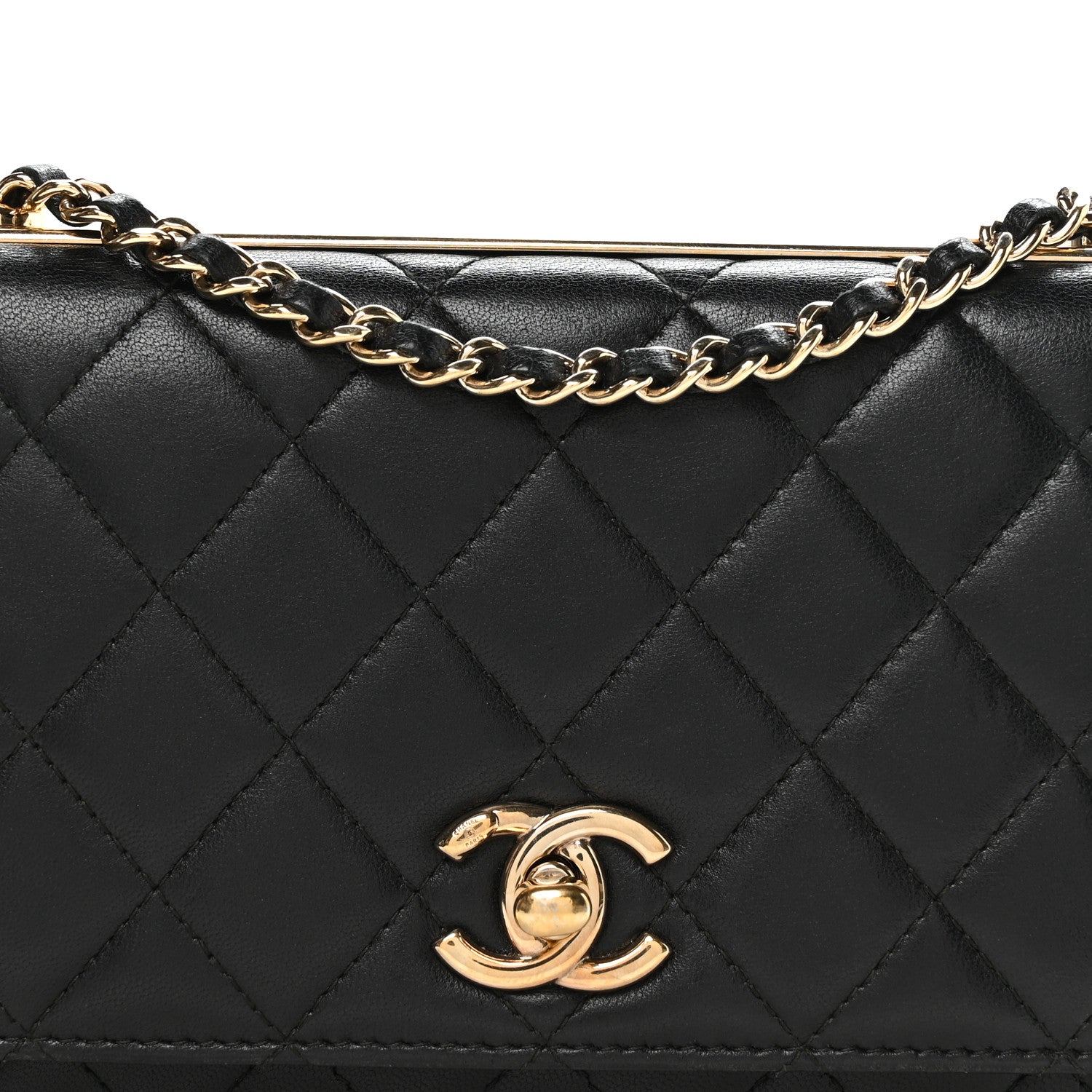 Chanel Lambskin Quilted Trendy CC Wallet On Chain WOC Black 8 of 11