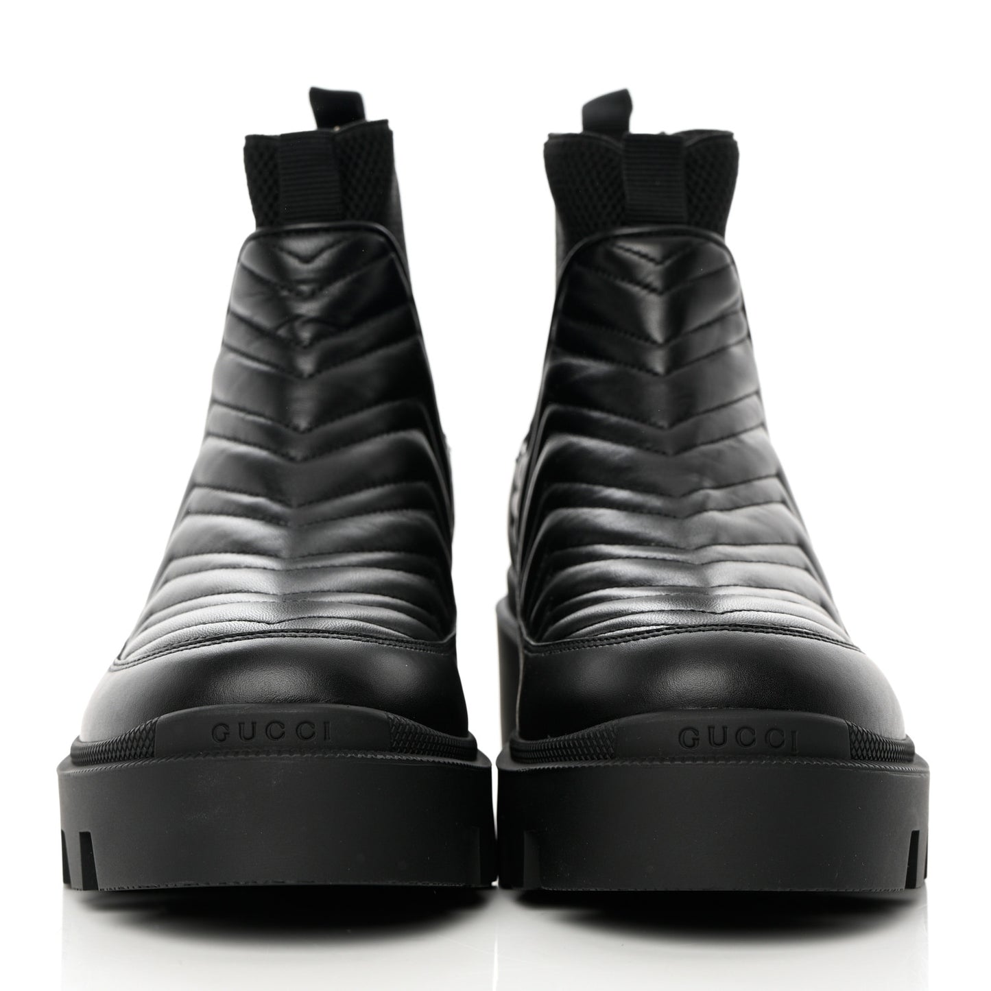 Calfskin Nappa Matelasse Frances Chelsea Boots 40 Black