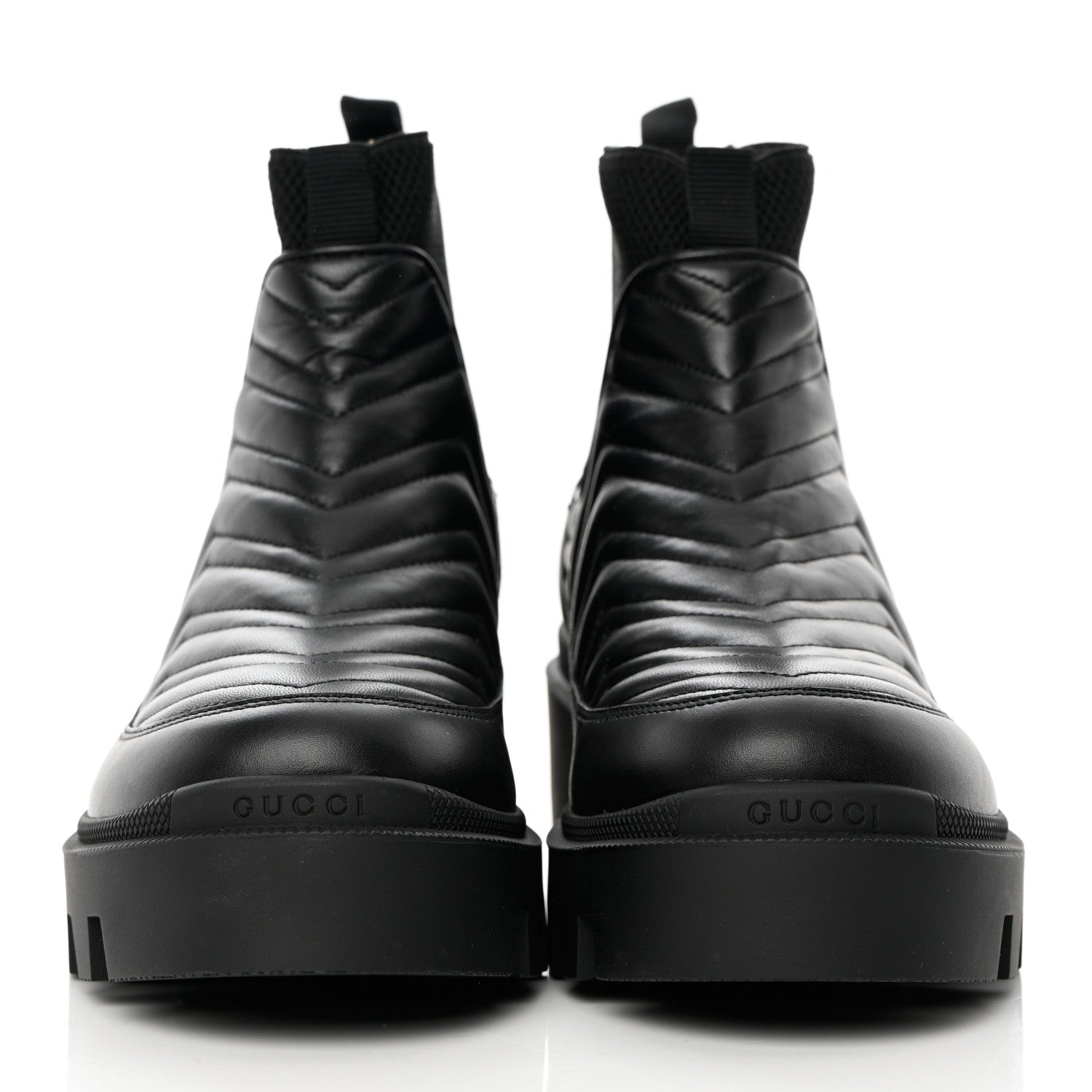 Gucci Calfskin Nappa Matelasse Frances Chelsea Boots 40 Black 3 of 16