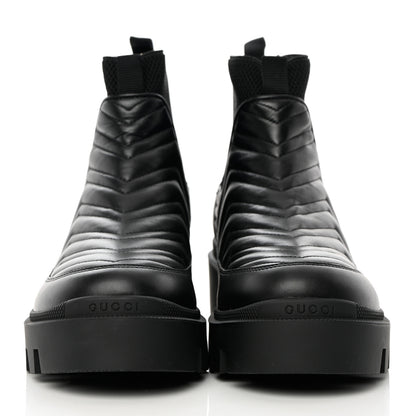 Gucci Calfskin Nappa Matelasse Frances Chelsea Boots 40 Black 3 of 16