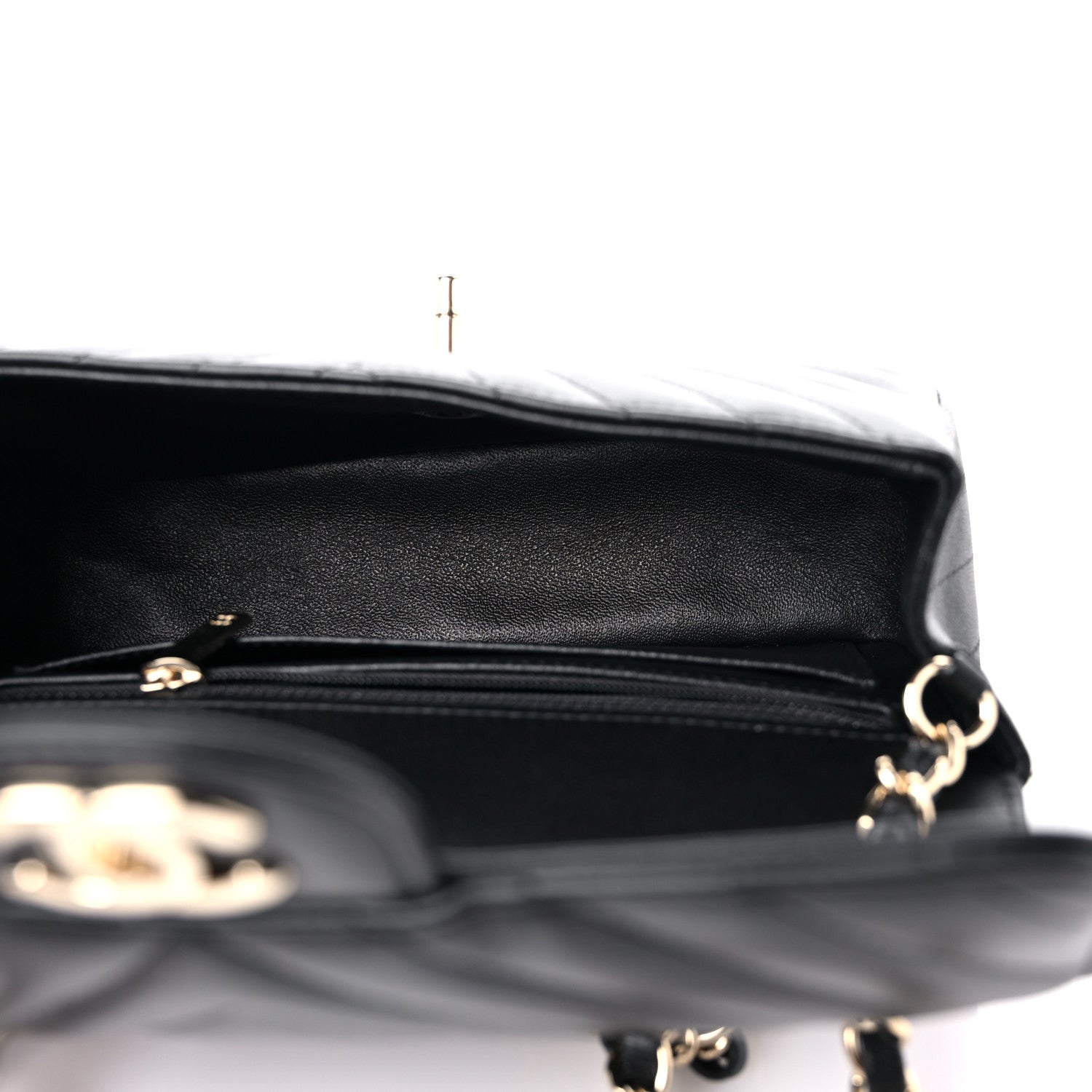 Chanel Lambskin Chevron Quilted Mini Rectangular Flap Black 5 of 9