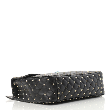 Valentino Garavani Lambskin Large Rockstud Spike Shoulder Bag Black 4 of 12