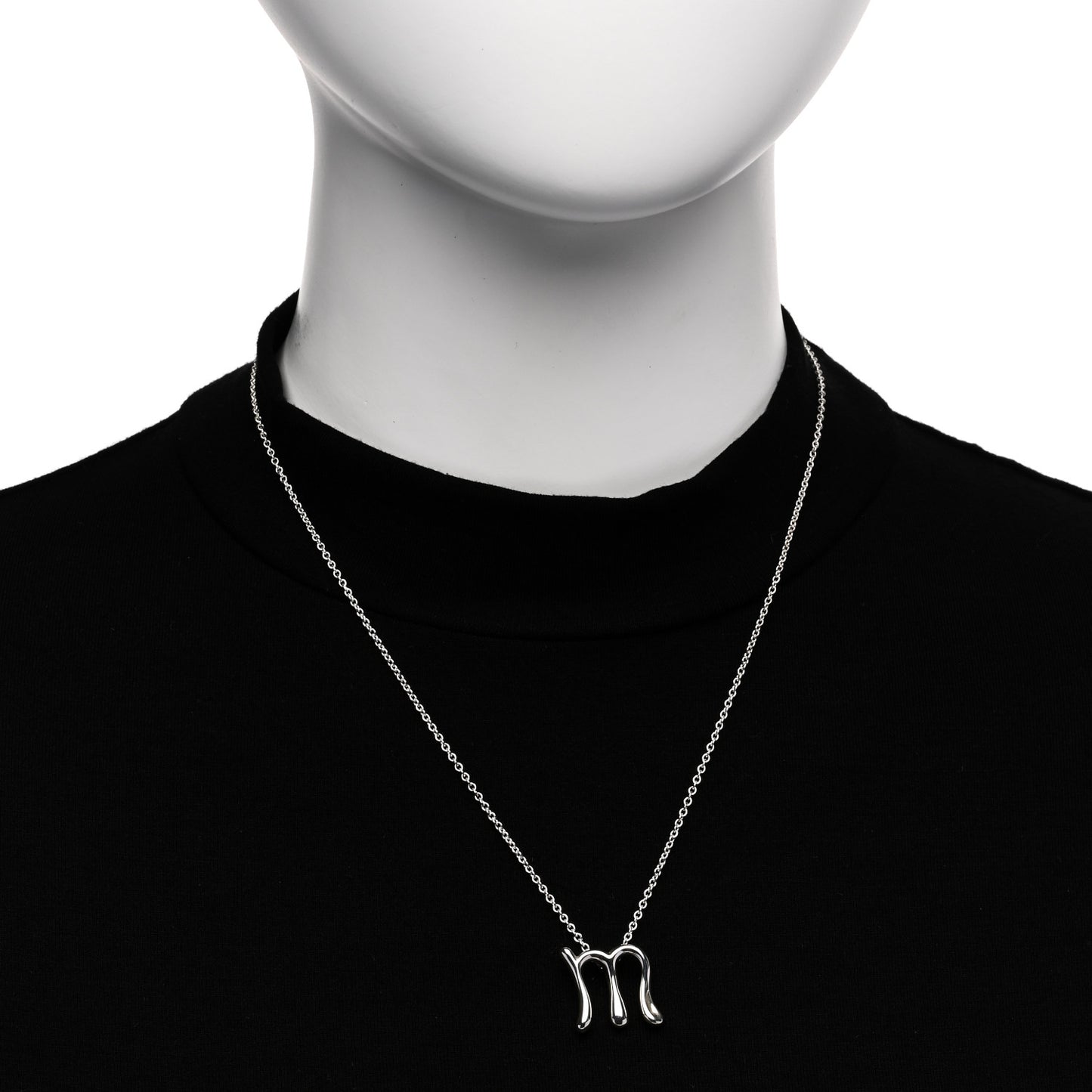Sterling Silver Elsa Peretti Letter M Pendant Necklace