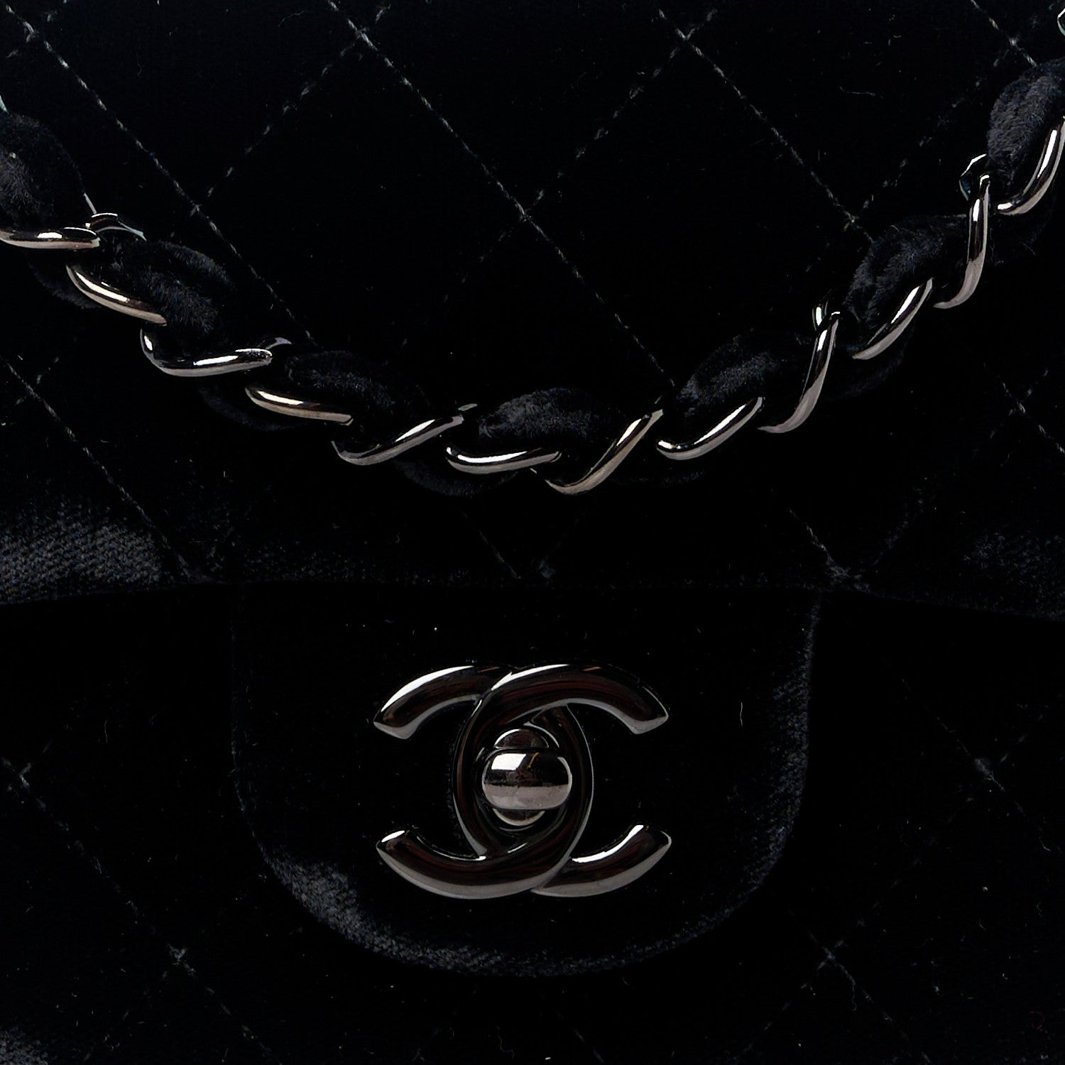 Chanel Velvet Quilted Mini Rectangular Flap So Black 10 of 13