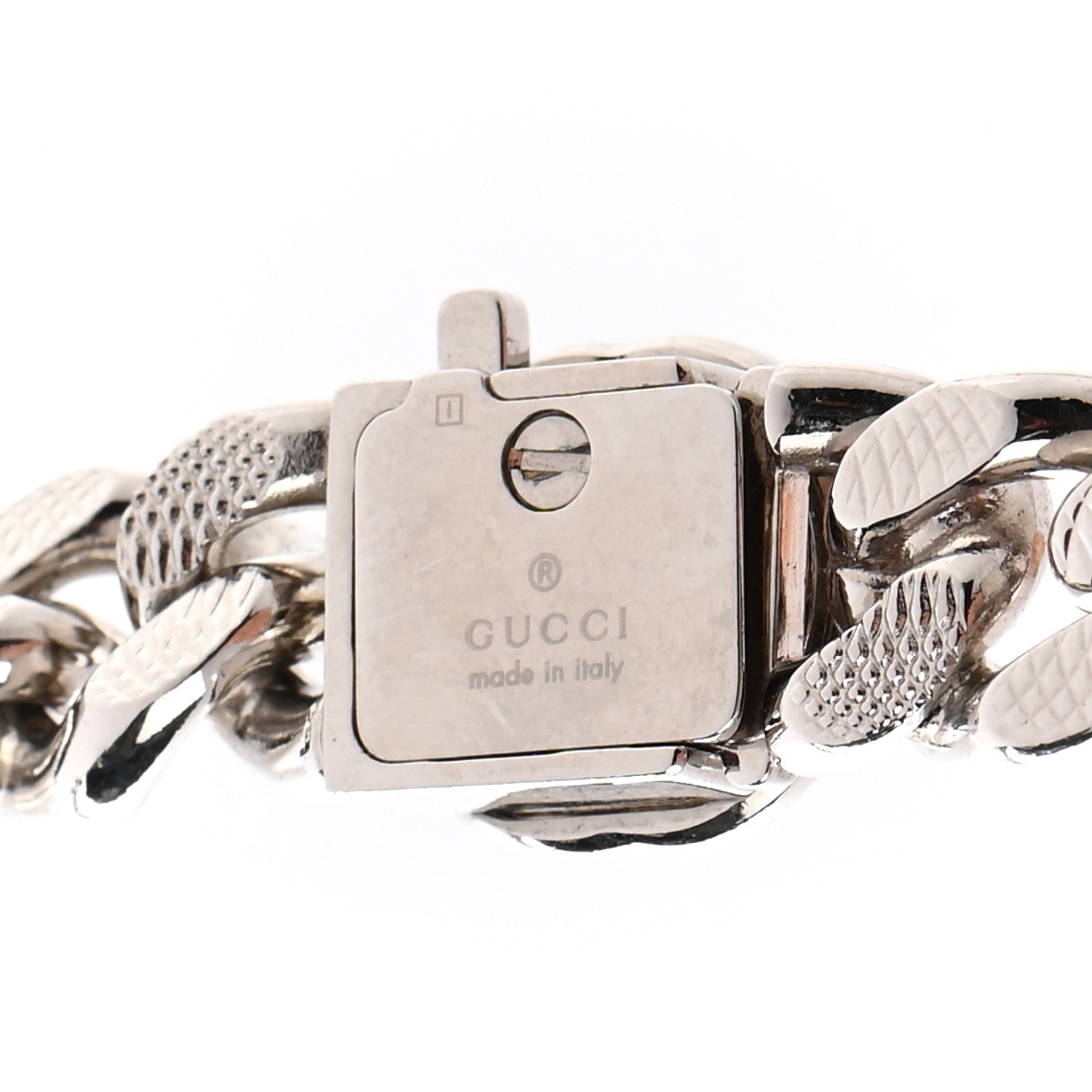 Gucci Metal Script Choker Necklace Silver 6 of 7