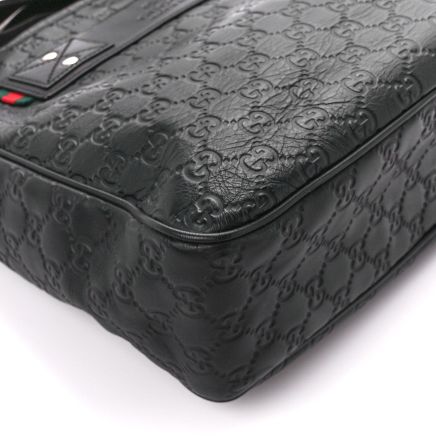 Gucci Guccissima Flat Messenger Bag Black 12 of 13