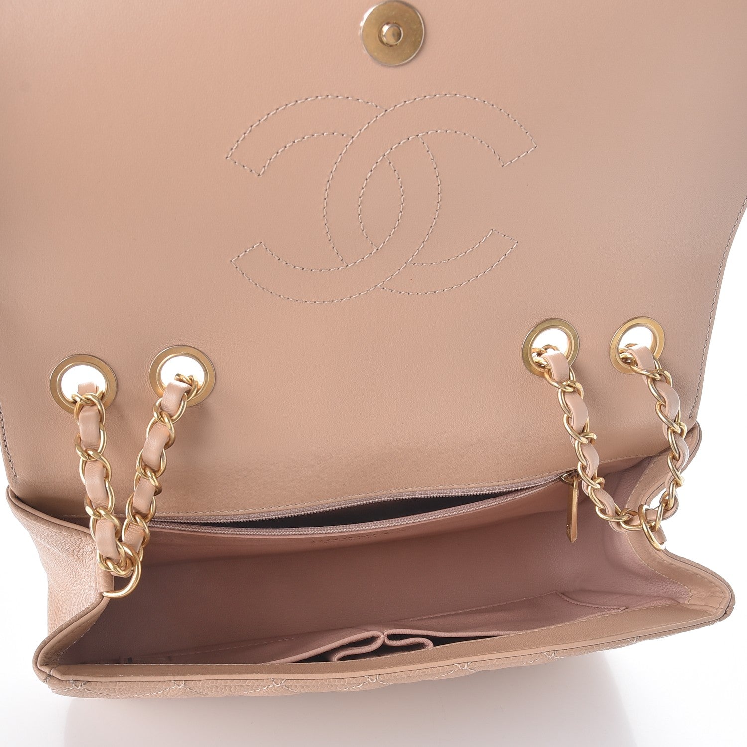 Chanel Caviar Quilted Medium CC Filigree Flap Beige 6 of 9