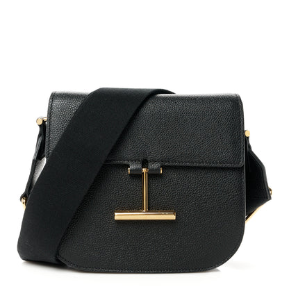 Tom Ford Grained Calfskin Mini T Clasp Tara Crossbody Bag Black 1 of 9