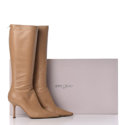 Jimmy Choo Kid Peony Knee Hight Boots 38 Camel 10 of 10