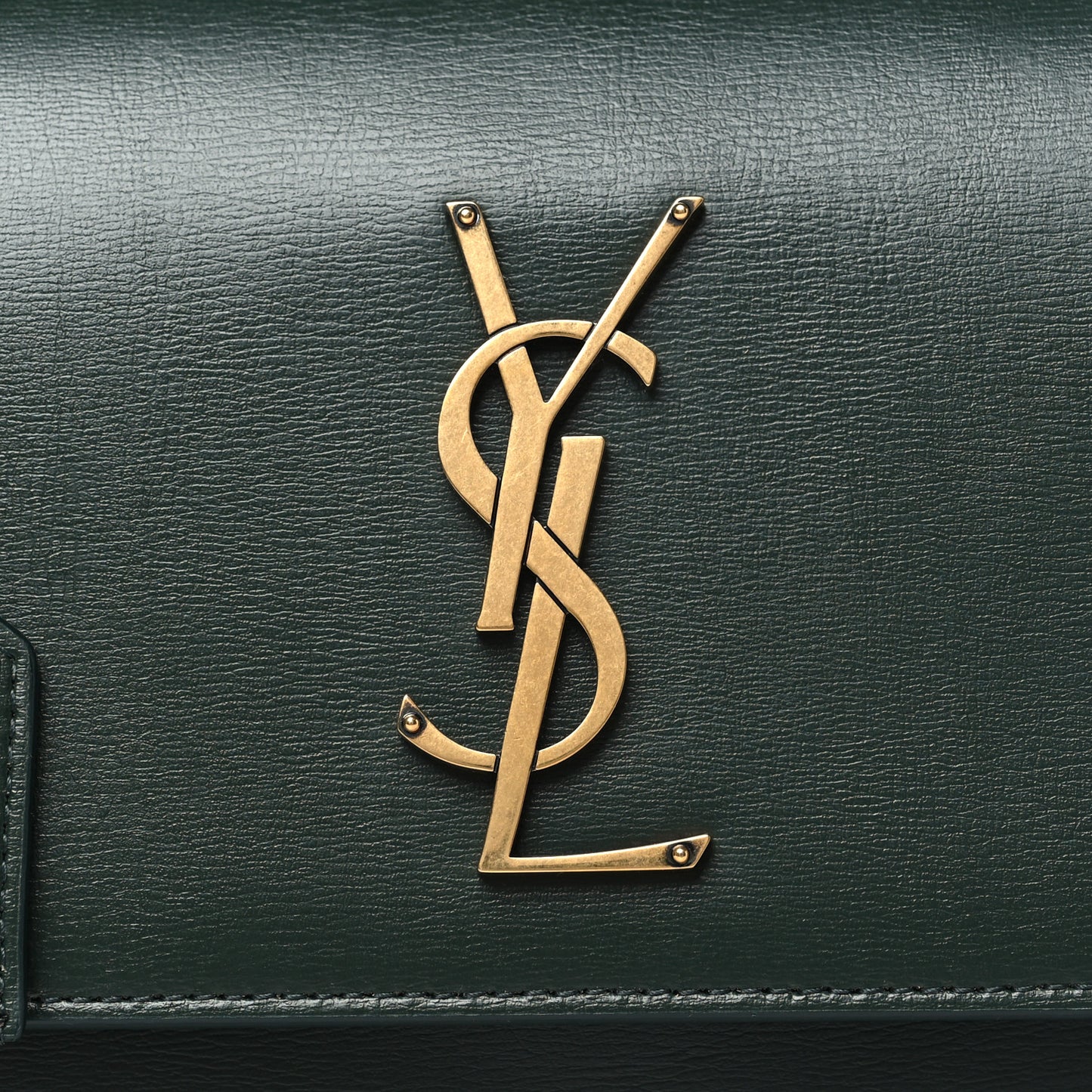 Smooth Calfskin Medium Monogram Sunset Satchel Dark Green