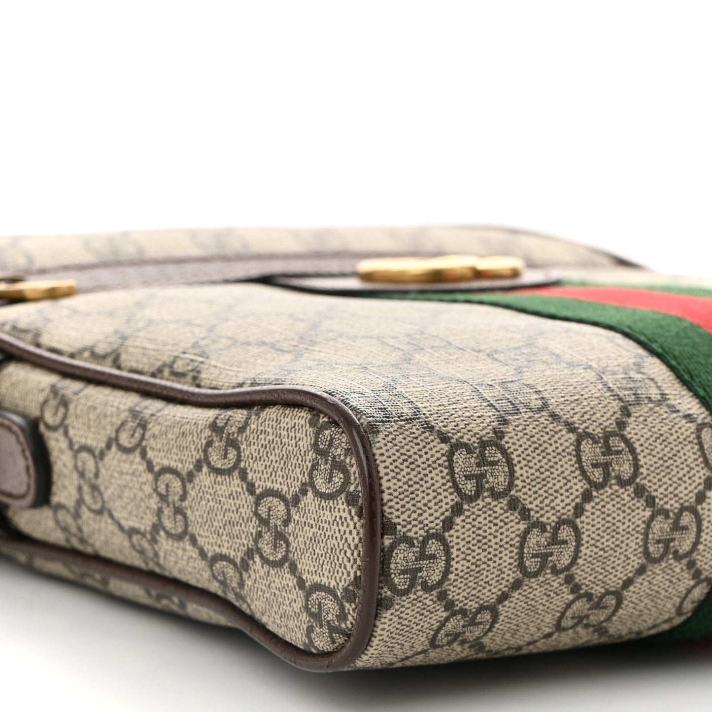 GG Supreme Monogram Web Small Ophidia Messenger Bag Brown