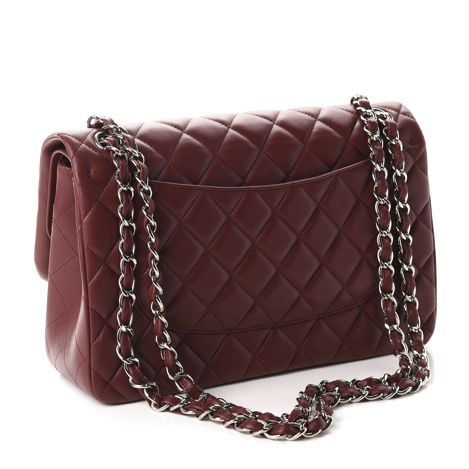 Chanel Lambskin Quilted Jumbo Double Flap Burgundy 2 of 10
