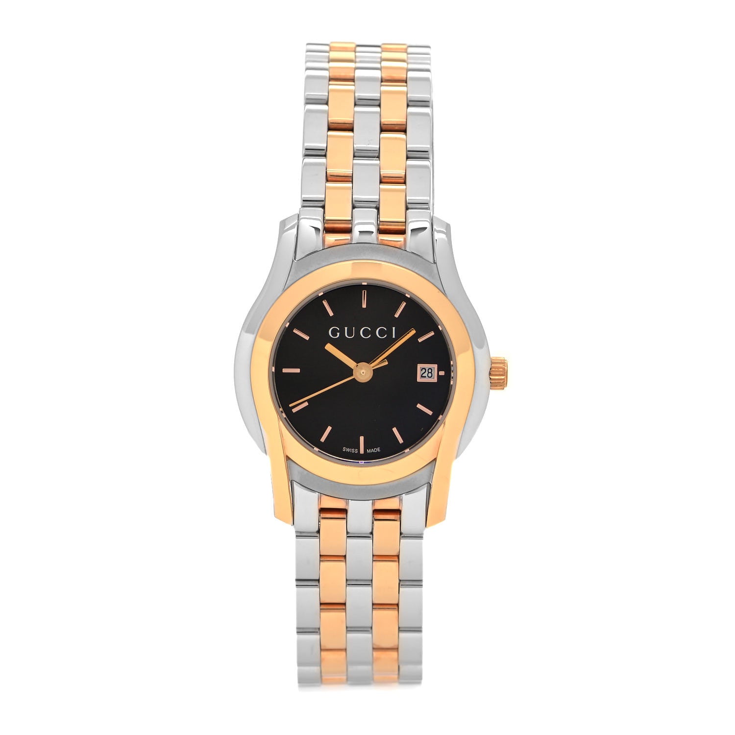 Gucci Stainless Steel 27mm 5500L Two Tone Quartz Watch Black 1 of 4