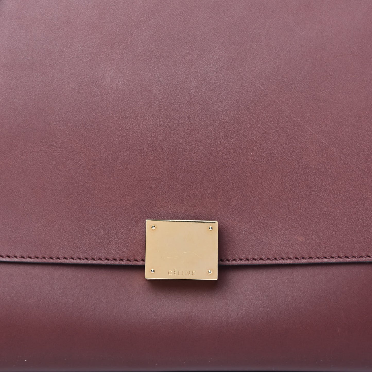 Smooth Calfskin Suede Medium Trapeze Burgundy