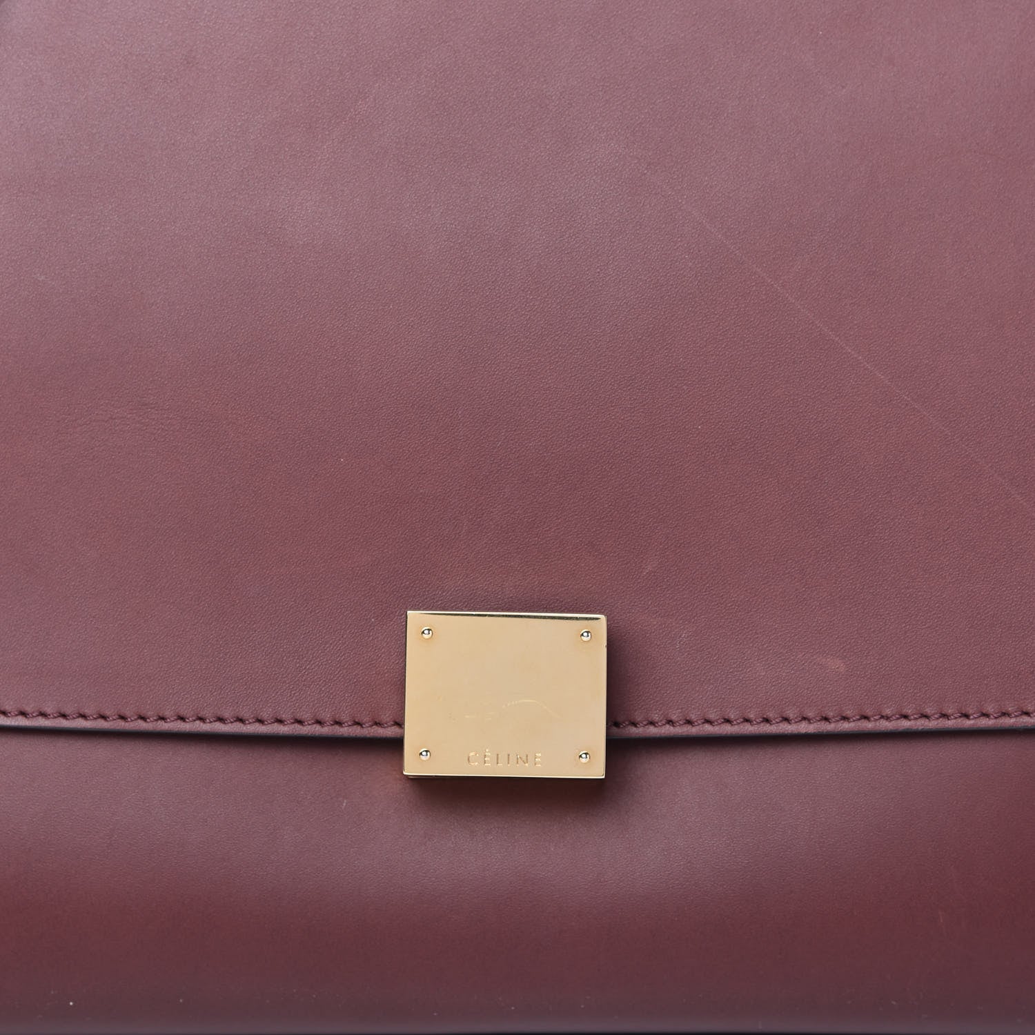 Celine Smooth Calfskin Suede Medium Trapeze Burgundy 9 of 9