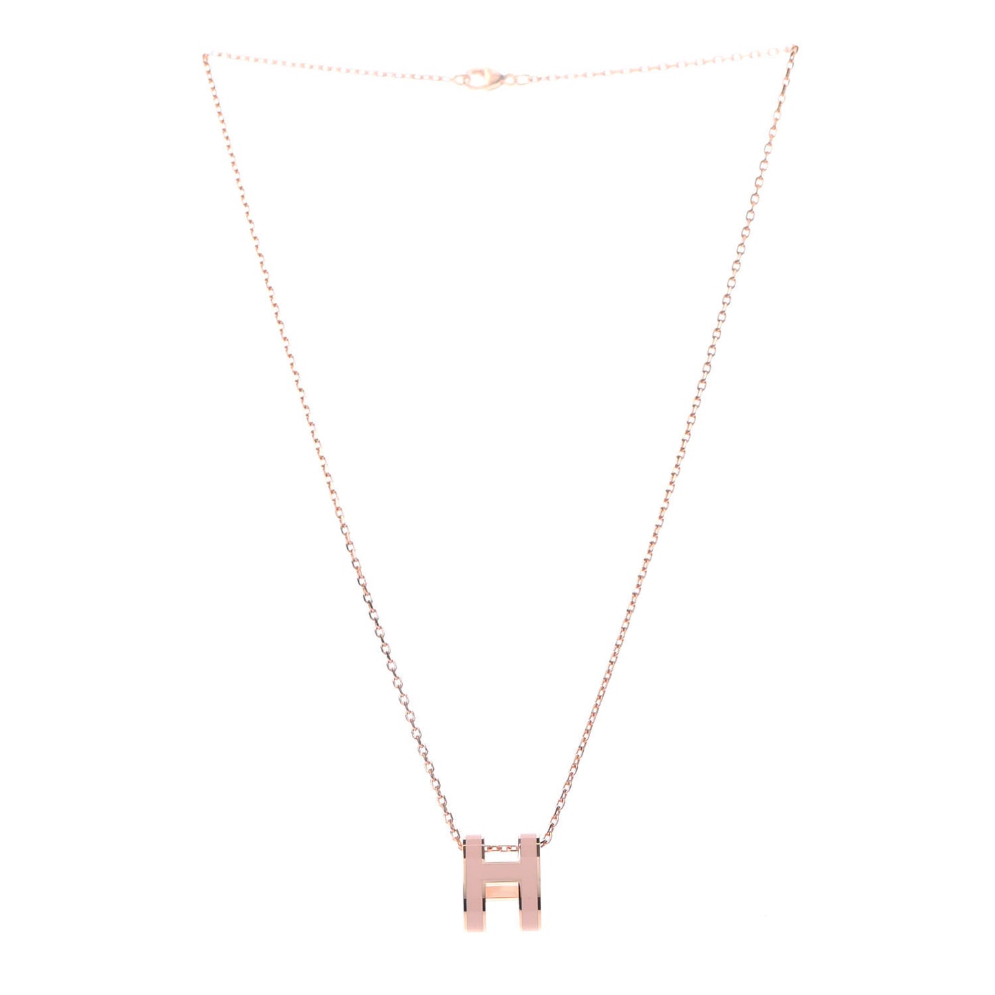Lacquered Rose Gold Pop H Pendant Necklace Rose Dragee
