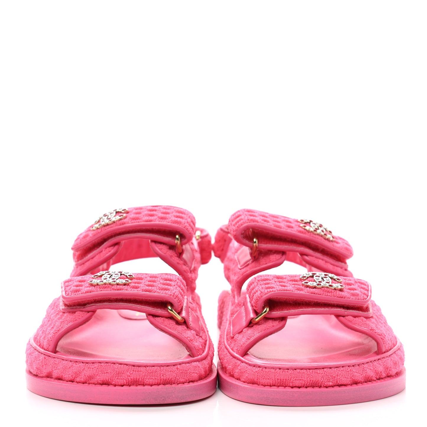 Knit Fabric Velcro Dad Sandals 35 Pink