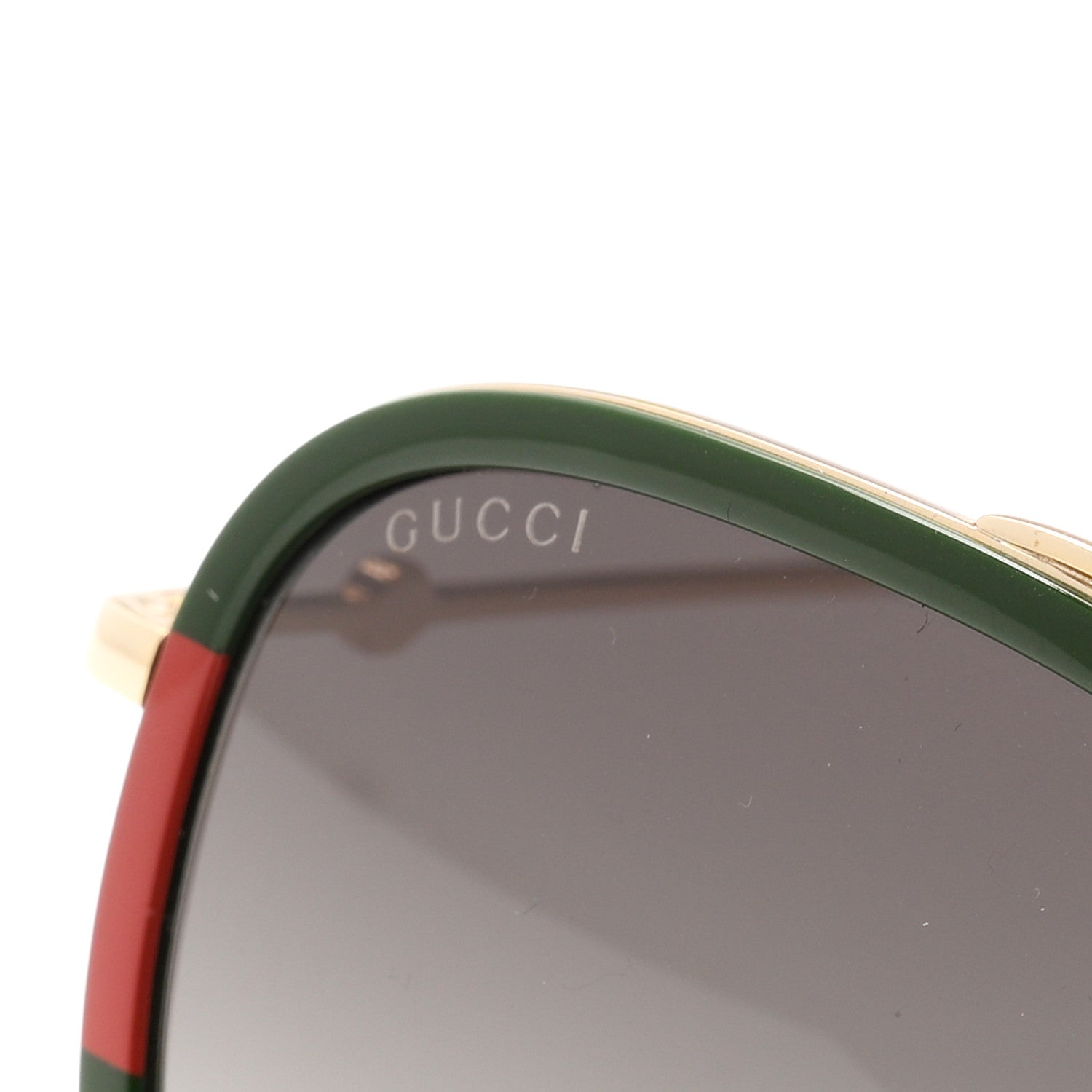 Gucci Metal Web Aviator Sunglasses GG0062S Green Red 6 of 6