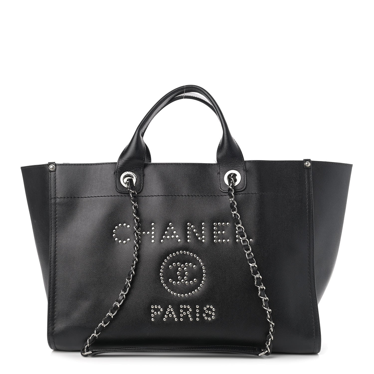 Chanel Caviar Medium Studded Deauville Tote Black 1 of 12