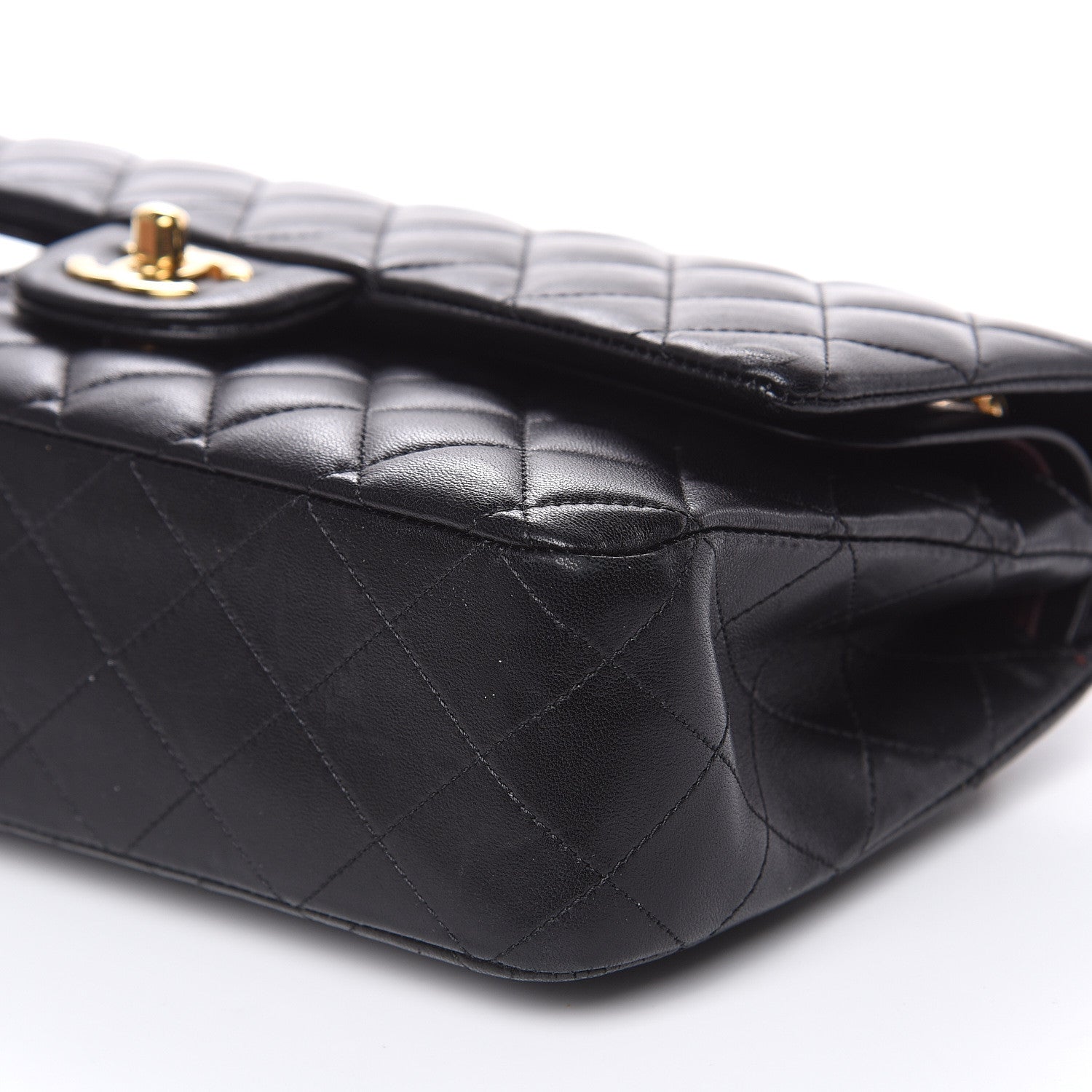 Chanel Lambskin Quilted Medium Double Flap Black 13 of 15