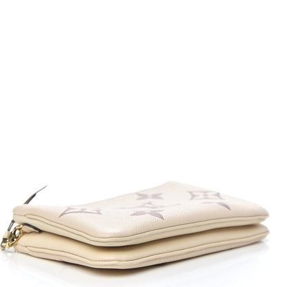 Louis Vuitton Empreinte Monogram Giant Double Zip Pochette Creme Bois De Rose 4 of 10