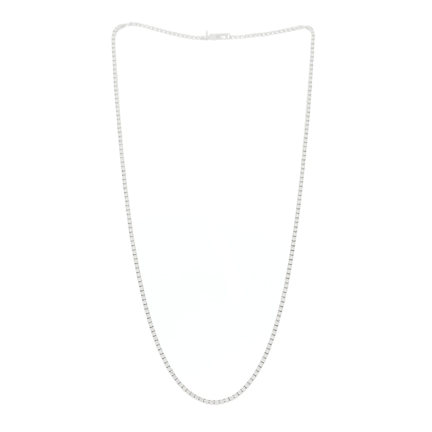 Parker & West by FASHIONPHILE 14K White Gold Diamond 3.90ctw Tennis Necklace 3 of 10
