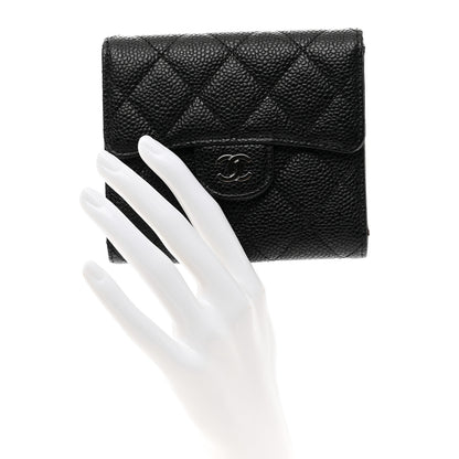 Chanel Caviar Quilted Compact Flap Wallet Black 2 of 9