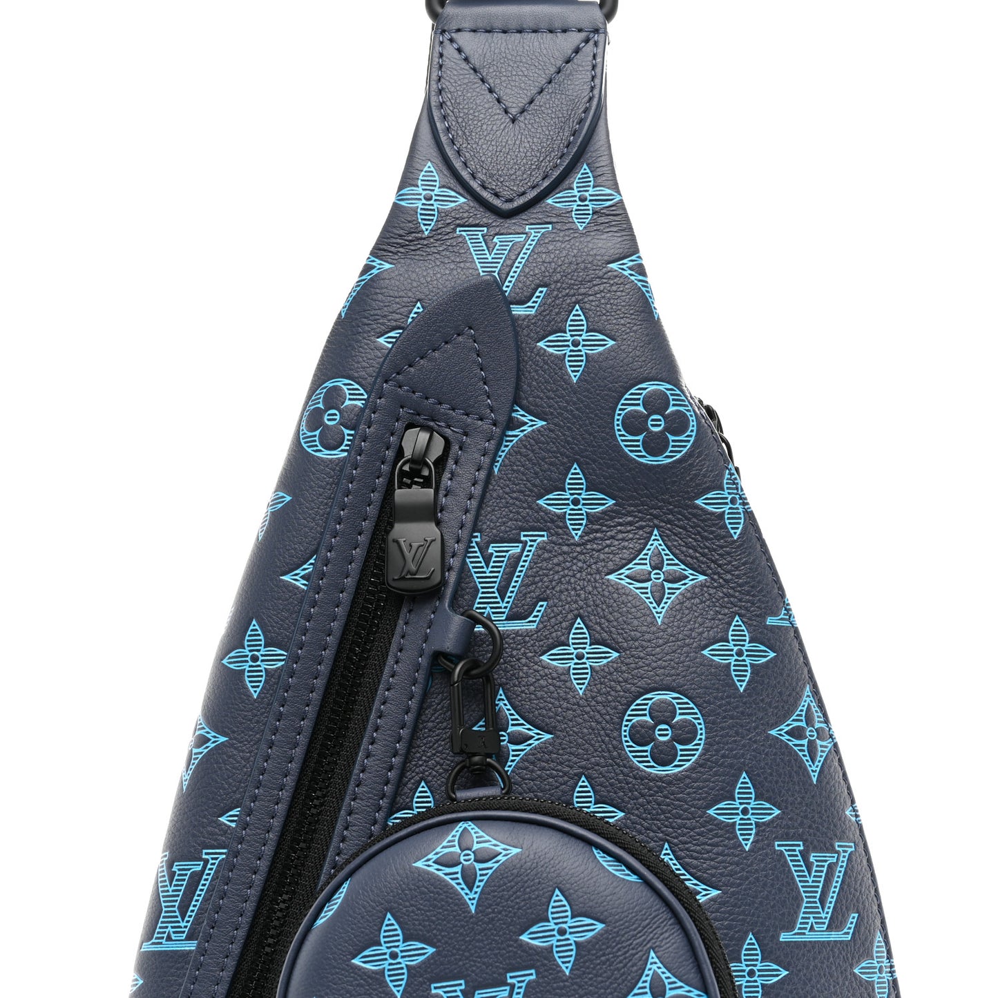 Monogram Shadow Duo Slingbag Navy River Blue