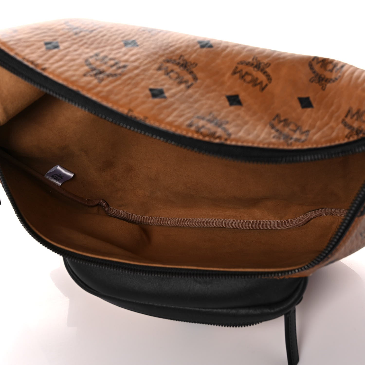 MCM Visetos Medium Belt Bag Cognac Black 5 of 10